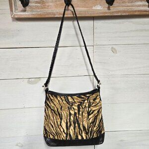 BRIGHTON Vintage SawGrass Print Shoulder Bag